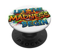 Let The Madness Begin - Vêtements pour Fans de Tournoi de Basket-Ball PopSockets PopGrip Adhésif