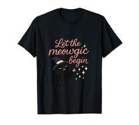 Let The Meowgic Begin Cat Witch Magic Graphic T-Shirt