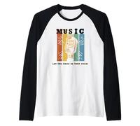 Let The Music Be Your Voice Microphone rétro Manche Raglan