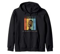 Let The Music Be Your Voice Microphone rétro Sweat à Capuche