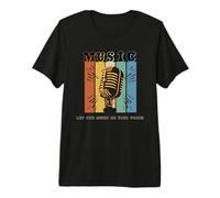 Let The Music Be Your Voice Microphone rétro T-Shirt Haut de Gamme