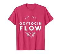Let The Oxytocin Flow Tee pour Doulas, Sage-Femme, Coach de Travail T-Shirt, Homme, Rouge Chiné, S