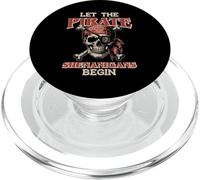 Let The Pirate Shenanigans Begin Skull Funny Women Men Kids PopSockets PopGrip pour MagSafe