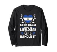 Let The Salvadoran Girl Handle it Salvador Flag Manche Longue