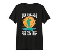 Let The Sea Set You Paddleboard Stand Up Paddle Boarding T-Shirt Haut de Gamme