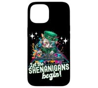 Let The Shenanigans Begin! DJ Cat Music St Patrick’s Humor Coque pour iPhone 15