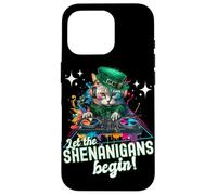 Let The Shenanigans Begin! DJ Cat Music St Patrick’s Humor Coque pour iPhone 16 Pro