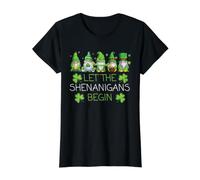 Let The Shenanigans Begin Irish Gnomes - St Patrick T-Shirt Graphique avec Valeur, Femme, Noir, L