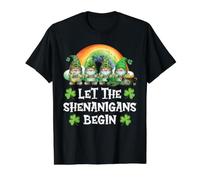 Let The Shenanigans Begin Irish Gnomes - St Patrick T-Shirt Graphique avec Valeur, Homme, Noir, XL