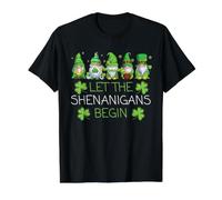 Let The Shenanigans Begin Irish Gnomes - St Patrick T-Shirt Graphique avec Valeur, Homme, Noir, XL
