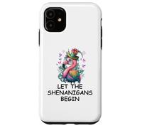 Let The Shenanigans Begin Mardi Gras Flamingo St Patrick's Coque pour iPhone 11