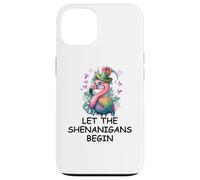 Let The Shenanigans Begin Mardi Gras Flamingo St Patrick's Coque pour iPhone 13
