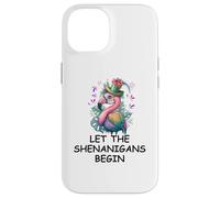 Let The Shenanigans Begin Mardi Gras Flamingo St Patrick's Coque pour iPhone 14