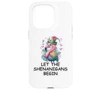 Let The Shenanigans Begin Mardi Gras Flamingo St Patrick's Coque pour iPhone 15 Pro