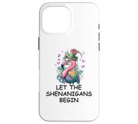 Let The Shenanigans Begin Mardi Gras Flamingo St Patrick's Coque pour iPhone 16 Pro Max