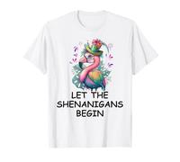 Let The Shenanigans Begin Mardi Gras Flamingo St Patrick's T-Shirt