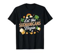 Let The Shenanigans Begin - St Patrick Day Irish T-Shirt Graphique avec Valeur, Homme, Noir, L