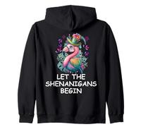 Let The Shenanigans Begin St Patricks Flamingo Mardi Gras Sweat à Capuche