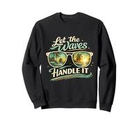 Let The Waves Handle It Plage Tropicale rétro Amusante Sweatshirt