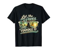 Let The Waves Handle It Plage Tropicale rétro Amusante T-Shirt
