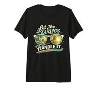 Let The Waves Handle It Plage Tropicale rétro Amusante T-Shirt Haut de Gamme