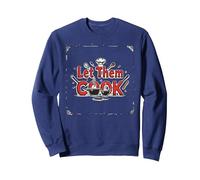 Let Them Cook Décoration Murale de Cuisine pour Les Amateurs de Cuisine Sweatshirt, Unisexe pour Adultes, Bleu Marine, XXL