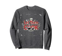 Let Them Cook Décoration Murale de Cuisine pour Les Amateurs de Cuisine Sweatshirt, Unisexe pour Adultes, Chiné Foncé, XXL