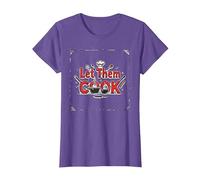 Let Them Cook Décoration Murale de Cuisine pour Les Amateurs de Cuisine T-Shirt, Femme, Violet chiné, XXL