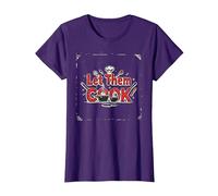 Let Them Cook Décoration Murale de Cuisine pour Les Amateurs de Cuisine T-Shirt, Femme, Violet, L