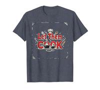 Let Them Cook Décoration Murale de Cuisine pour Les Amateurs de Cuisine T-Shirt, Homme, Bleu Chiné, 3XL