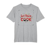 Let Them Cook Décoration Murale de Cuisine pour Les Amateurs de Cuisine T-Shirt, Homme Grandes Tailles, Gris Chiné, 5X Tall