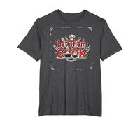 Let Them Cook Décoration Murale de Cuisine pour Les Amateurs de Cuisine T-Shirt, Homme Grandes Tailles, Chiné Foncé, 6X Tall