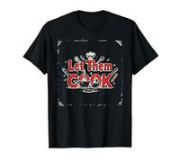 Let Them Cook Décoration Murale de Cuisine pour Les Amateurs de Cuisine T-Shirt, Homme, Noir, 6XL