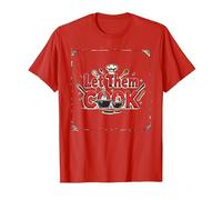 Let Them Cook Décoration Murale de Cuisine pour Les Amateurs de Cuisine T-Shirt, Homme, Rouge, L