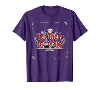 Let Them Cook Décoration Murale de Cuisine pour Les Amateurs de Cuisine T-Shirt, Homme, Violet, 3XL