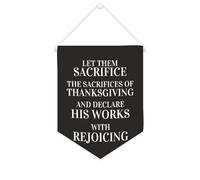 Let Them Sacrifice The Sacrifices of Thanksgiving Bannière en toile 25,4 x 30,5 cm à suspendre au mur Décoration murale pour chambre à coucher, chambre d'enfant, décoration d'intérieur
