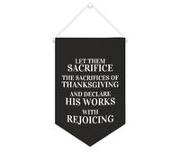 Let Them Sacrifice The Sacrifices of Thanksgiving Bannière en toile 25,4 x 38,1 cm à suspendre au mur Décoration murale pour chambre à coucher, chambre d'enfant, décoration d'intérieur