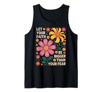 Let Your Faith Be Bigger Than Fear Retro Flower Religiious Débardeur