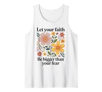 Let Your Faith Be Bigger Than Fear Retro Flower Religiious Débardeur