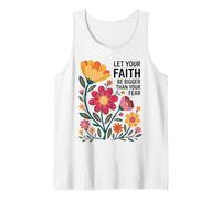 Let Your Faith Be Bigger Than Fear Retro Flower Religiious Débardeur