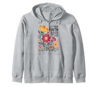 Let Your Faith Be Bigger Than Fear Retro Flower Religiious Sweat à Capuche
