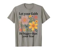 Let Your Faith Be Bigger Than Fear Retro Flower Religiious T-Shirt