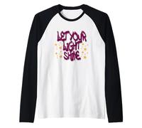 Let Your Light Shine Graffiti Art with Yellow Stars Manche Raglan