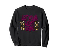 Let Your Light Shine Graffiti Art with Yellow Stars Sweatshirt