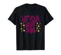 Let Your Light Shine Graffiti Art with Yellow Stars T-Shirt