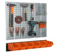 L'étagère murale 78x72 cm Système de stockage en métal supports Boîtes Orange