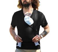letaofang Hommes Kangouru Papa T-shirt Peau Sur La Peau Sur La Peau Porte-bébé Débardeurs Bébé Débardeurs, 2 en 1 Kangourou Porte-bébé T-shirt Décontracté Débardeurs Bébé