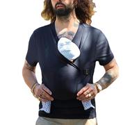 Letaofang T-Shirt Papa Kangourou pour Homme, Porte Bébé Peau à Peau, 2 en 1 Porte Bébé Kangourou, T-Shirt Décontracté Porte Bébé Tanktops