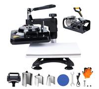 LetCart 29 x 38 cm Machine de presse à chaud 8 en 1 Machine de transfert de chaleur par sublimation multifonctionnelle Noir