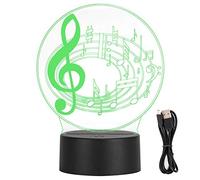LetCart 3D MUSIKNOTE LED Licht USB BERÜHRUNG Tisch Nacht Lampe FARBWECHSEL Akrylplatte ABS Basis Farbwechsel Lampe für Schlafzimmer Wohnzimmer Geschenk